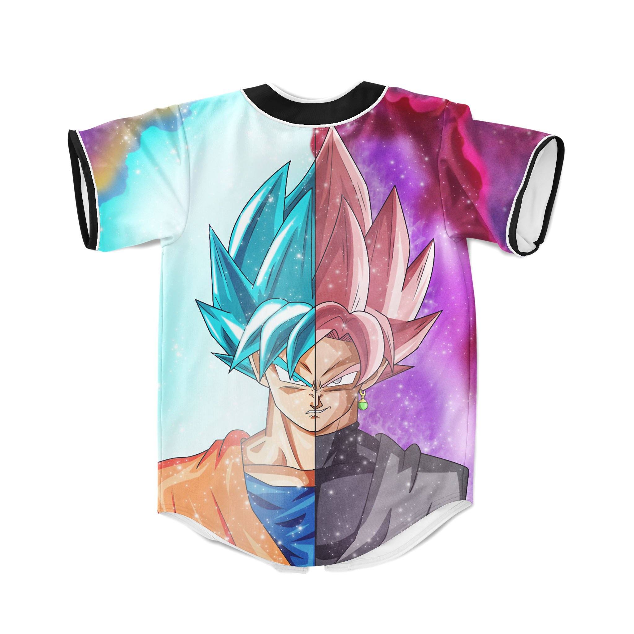 11.1 DBZ Goku SSGSS Black Rose Super Saiyan Baseball Jersey Goku Goku Black - Anime Jersey Shop