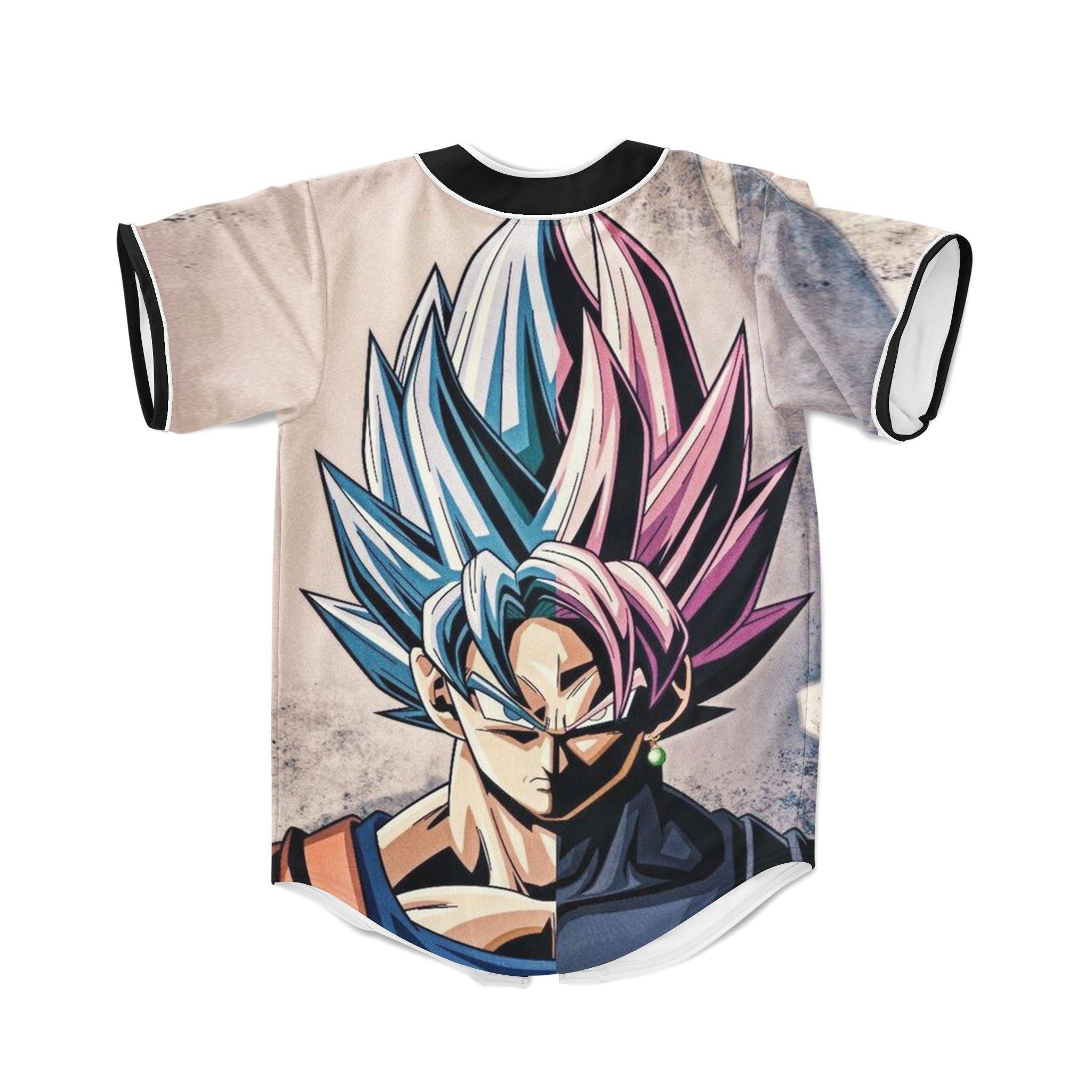 17.1 Goku SSGSS Black Rose Super Saiyan Dope Baseball Jersey Goku Goku Black - Anime Jersey Shop