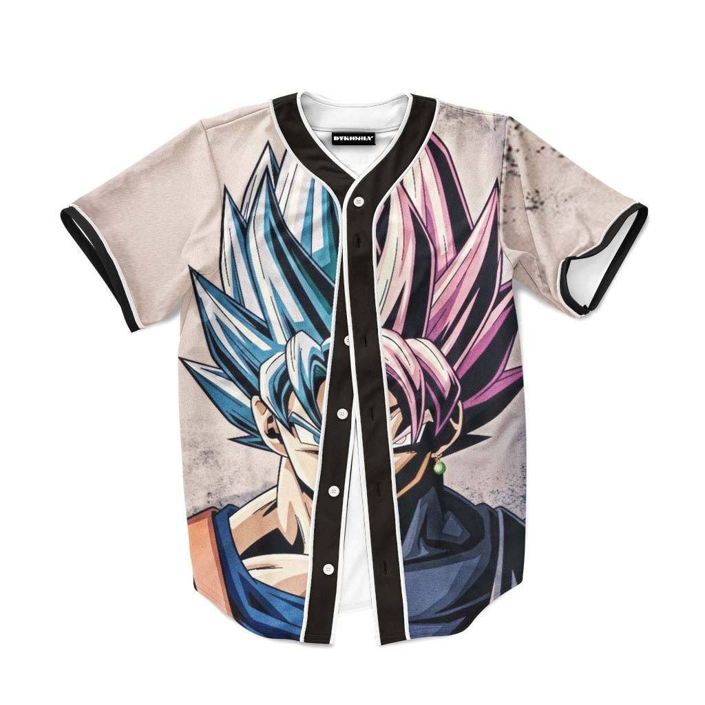 17 Goku SSGSS Black Rose Super Saiyan Dope Baseball Jersey Goku Goku Black - Anime Jersey Shop