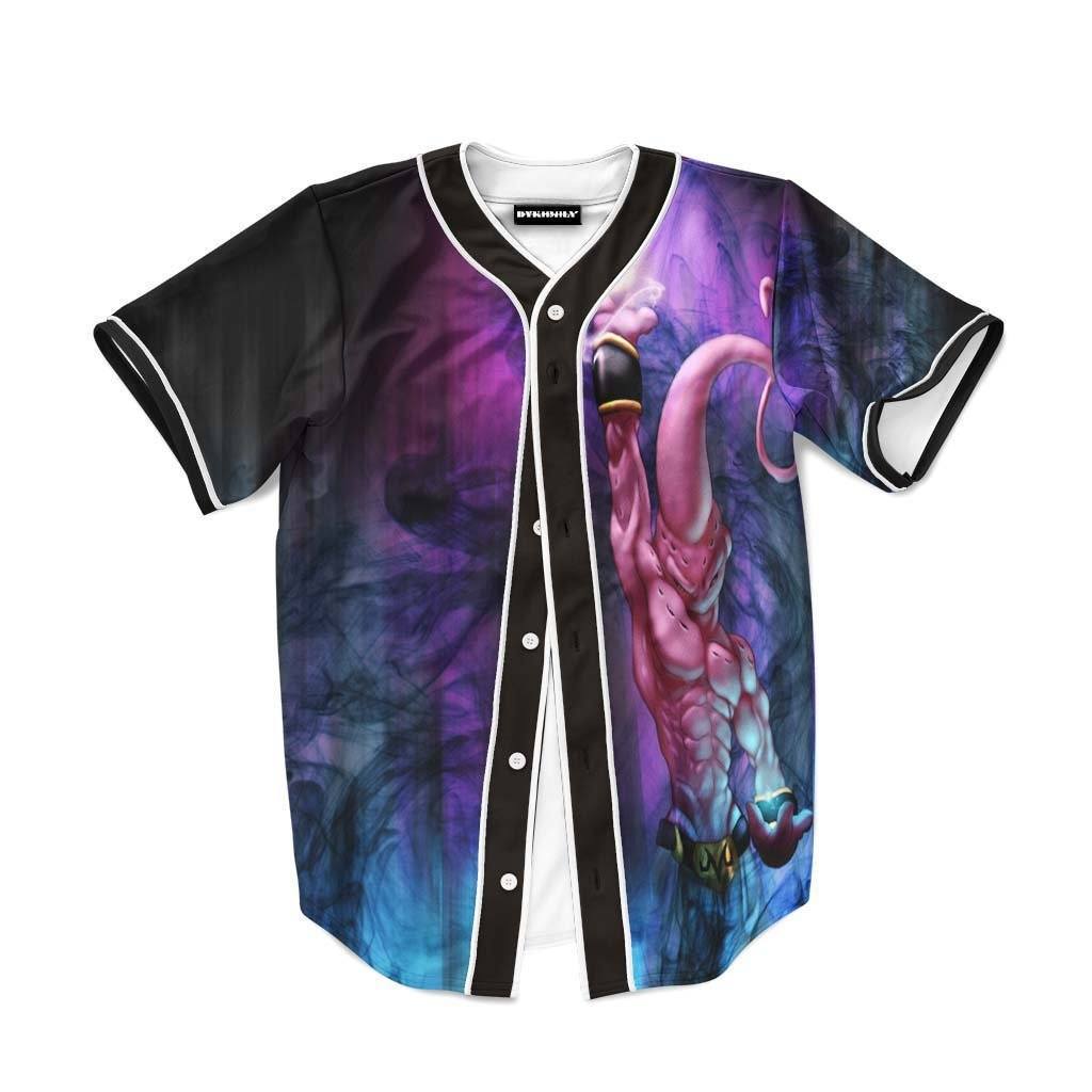 21 Dragon Ball Kid Buu Energy Bomb Realistic Style Baseball Jersey Buu - Anime Jersey Shop