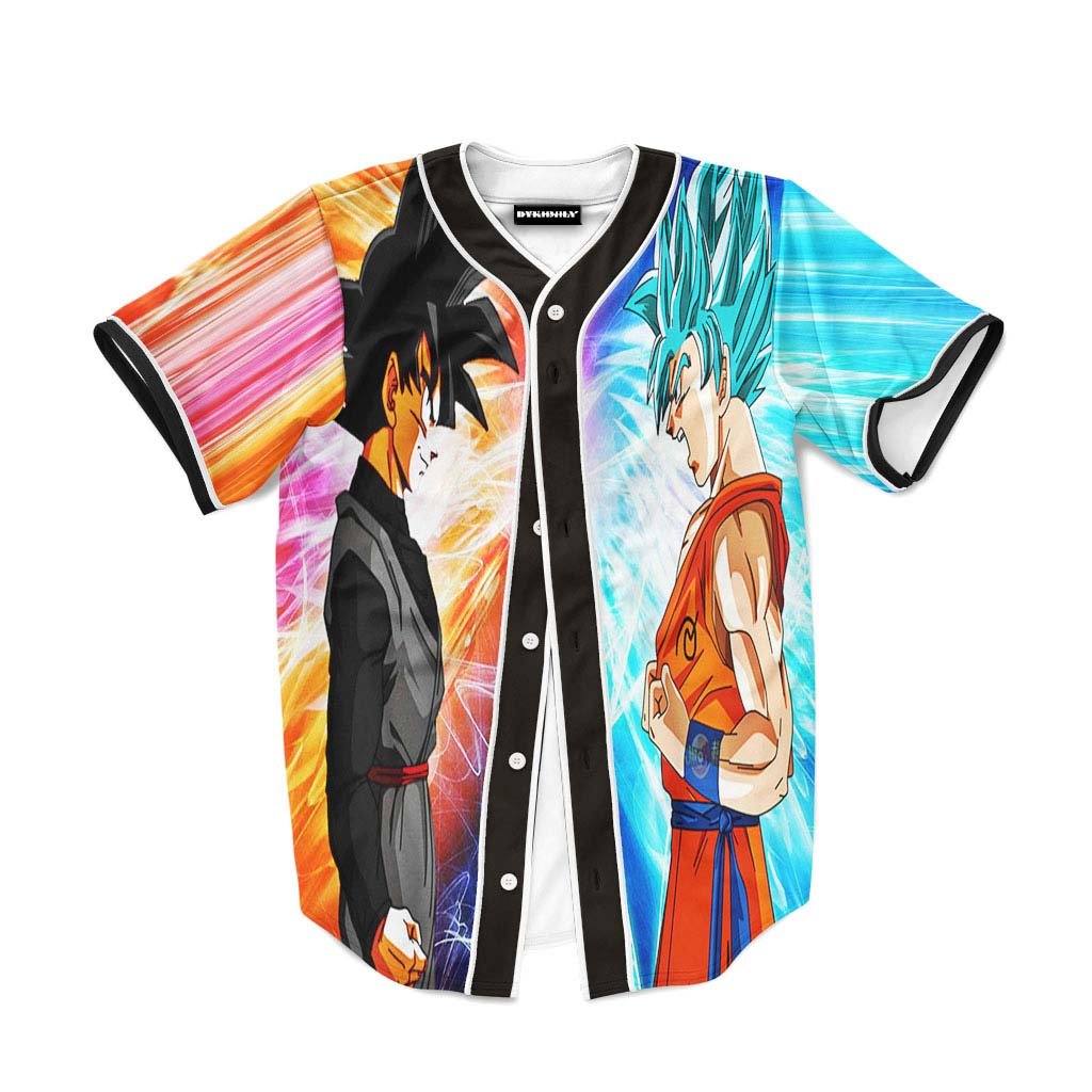 25 Goku SSGSS Fight Super Saiyan Rose Vibrant Baseball Jersey Goku - Anime Jersey Shop