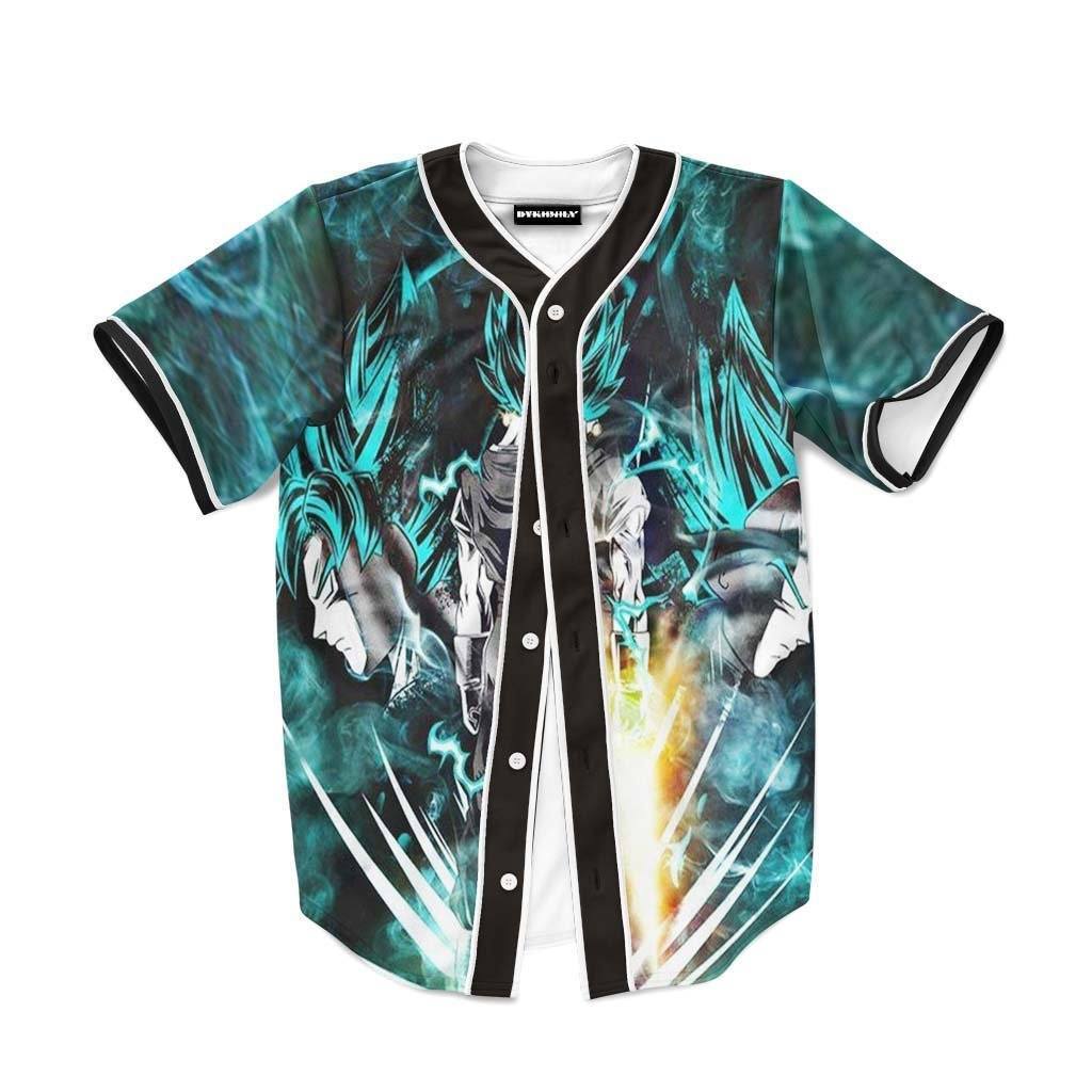 26 Dragon Ball Gogeta Super Saiyan Power Up Potara Fusion Design Baseball Jersey 1 - Anime Jersey Shop