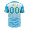 Alice in Wonderland Disney AOP Baseball Jersey BACK Mockup - Anime Jersey Shop