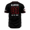 Anteiku Kaneki Tokyo Ghoul AOP Baseball Jersey AOP Baseball Jersey BACK Mockup - Anime Jersey Shop