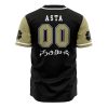 Asta Black Bulls Black Clover AOP Baseball Jersey AOP Baseball Jersey BACK Mockup - Anime Jersey Shop