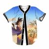 DBZ Cute Kid Goku Sitting On The Roof Blue Sky Full Print Baseball Jersey - Anime Jersey Shop