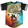 DBZ Goku Spirit Bomb Ganja Weed Colorful Awesome Baseball Jersey back 1 - Anime Jersey Shop