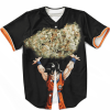 DBZ Son Goku Spirit Bomb Kush Nug Black Awesome Baseball Jersey 1 - Anime Jersey Shop