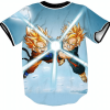 DBZ Super Saiyan Gohan Goten Kids Fight Battle 3D Hip Hop Baseball Jersey 2 - Anime Jersey Shop