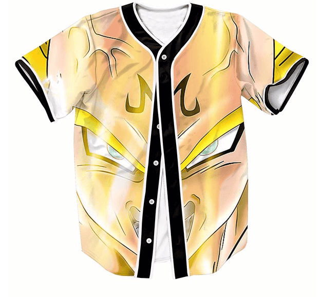 DBZ Super Saiyan Prince Vegeta Angry Streetwear Hip Hop 3D Baseball Jersey - Anime Jersey Shop