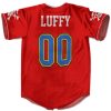 Dope Straw Hat Pirates Logo Luffy Baseball Shirt back - Anime Jersey Shop