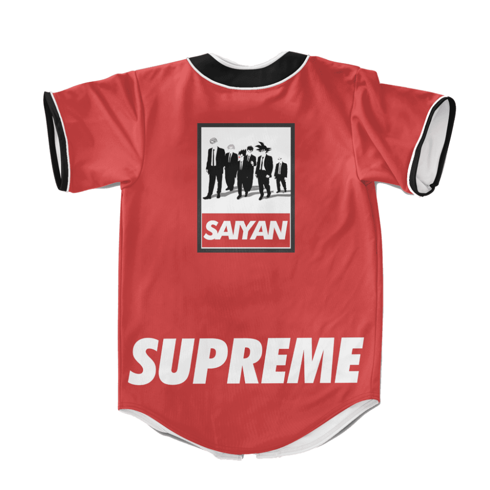 Dragon Ball Z Dream Team Supreme Red Baseball Jersey Back - Anime Jersey Shop
