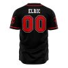 Elric FMA AOP Baseball Jersey AOP Baseball Jersey BACK Mockup - Anime Jersey Shop