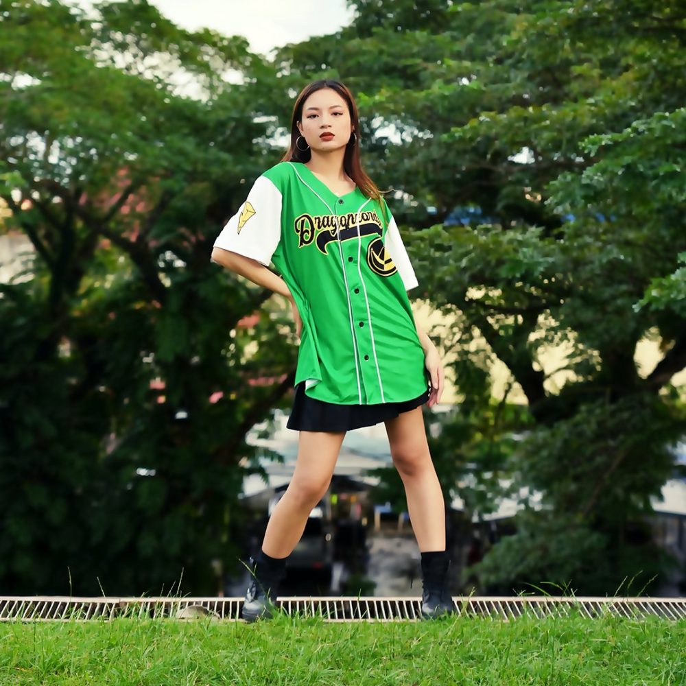 Green Dragonzords Tommy Oliver Power Rangers Baseball Jersey Front 2 - Anime Jersey Shop