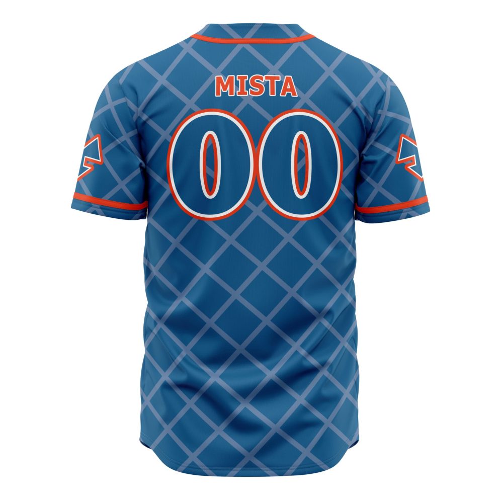 Guido Mista Six Bullets JBA AOP Baseball Jersey BACK Mockup scaled 1 - Anime Jersey Shop