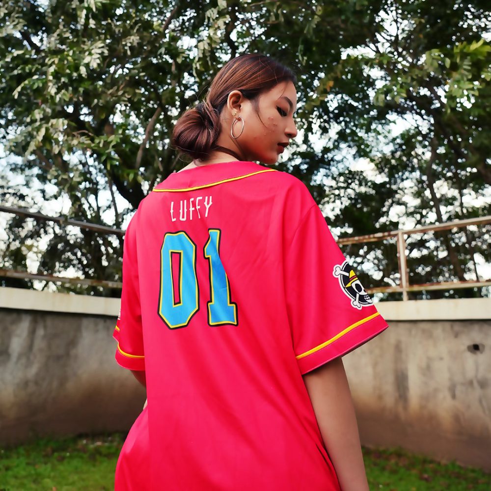 Luffy One Piece Baseball Jersey Back 1 - Anime Jersey Shop