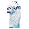 Marines Garp OP AOP Baseball Jersey SIDE Mockup - Anime Jersey Shop