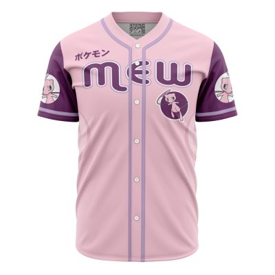 Mew Pokemon AOP Baseball Jersey AOP Baseball Jersey FRONT Mockup - Anime Jersey Shop