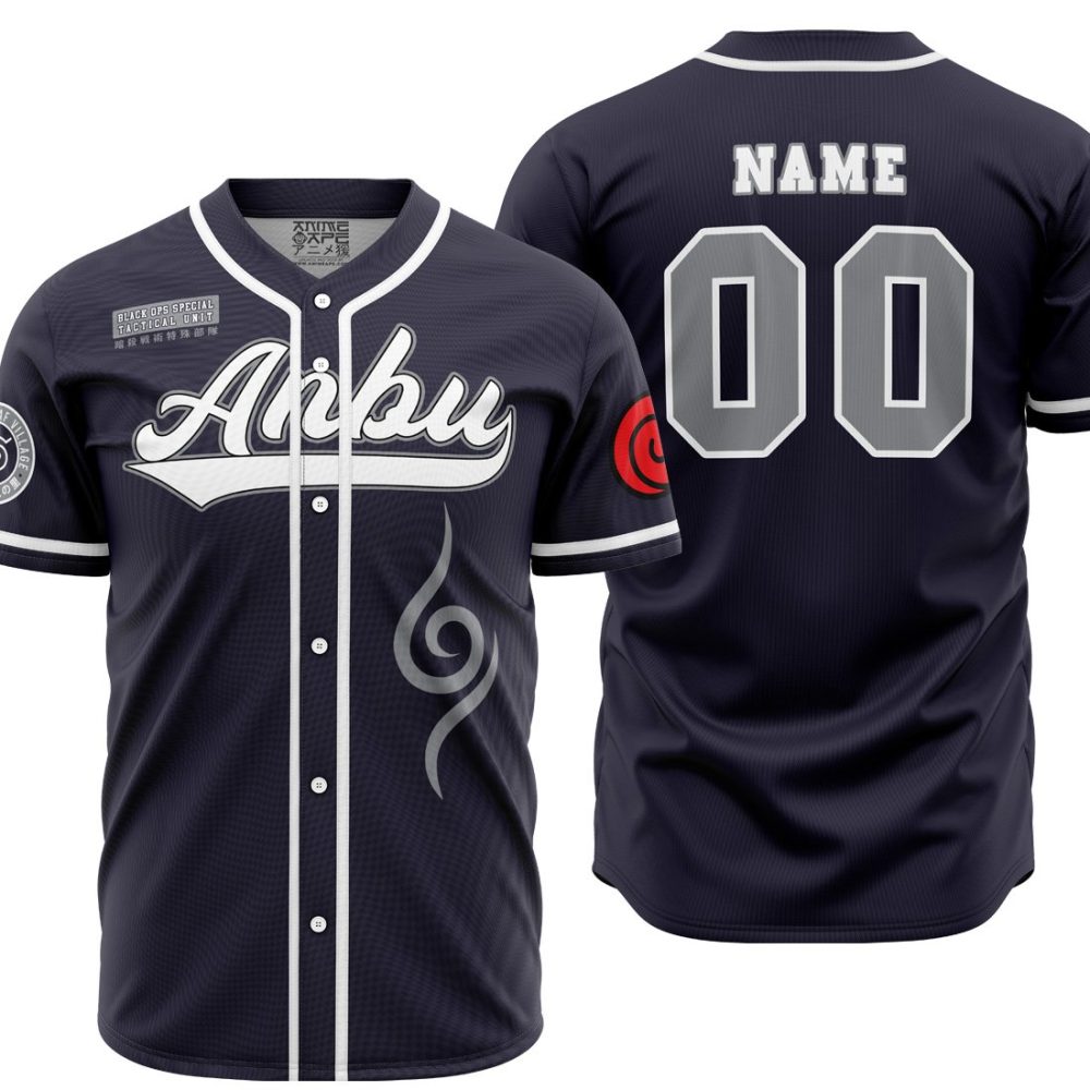 Personalized Anbu Kakashi Naruto AOP Baseball Jersey MAIN Mockup - Anime Jersey Shop