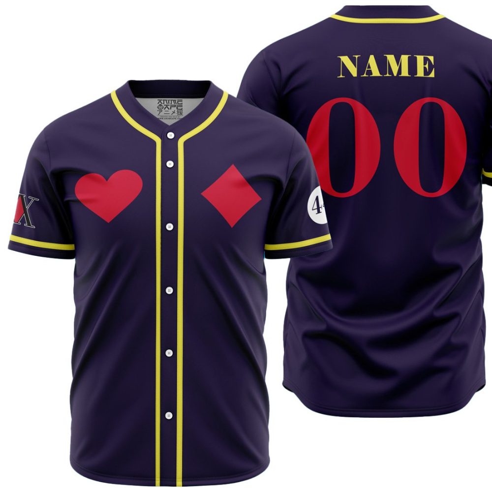 Personalized First Outfit Hisoka HXH AOP Baseball Jersey MAIN Mockup - Anime Jersey Shop