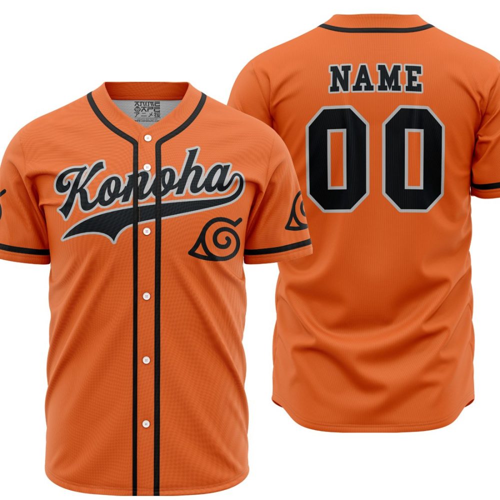 Personalized Konoha Uzumaki Naruto AOP Baseball Jersey MAIN Mockup 1 - Anime Jersey Shop