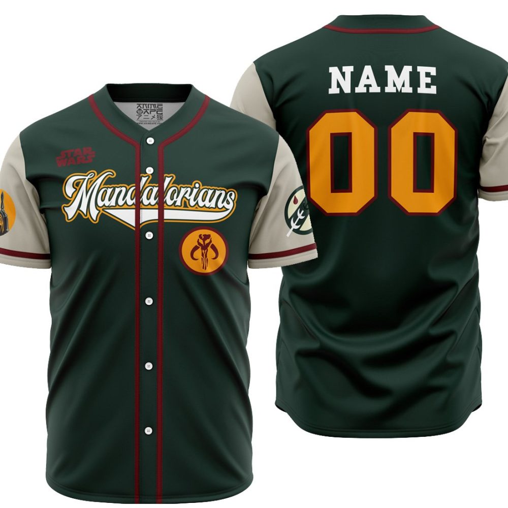 Personalized Mandalorians BF SW AOP Baseball Jersey MAIN Mockup - Anime Jersey Shop