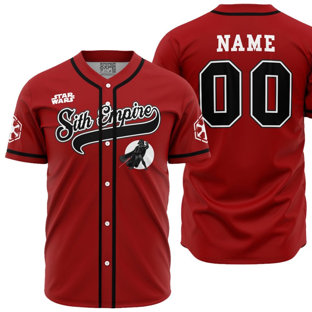 Personalized Sith Vader SW AOP Baseball Jersey MAIN Mockup - Anime Jersey Shop