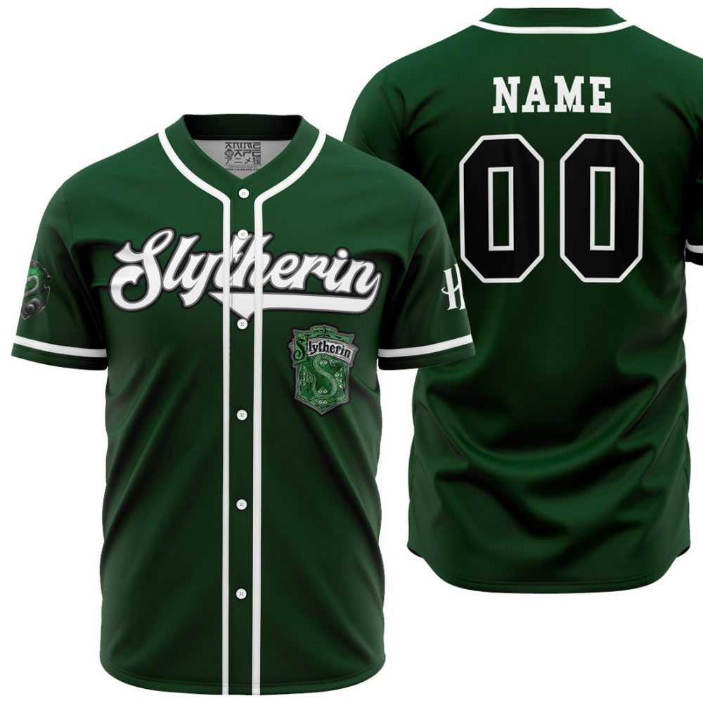 Personalized Slytherin HP AOP Baseball Jersey MAIN Mockup - Anime Jersey Shop