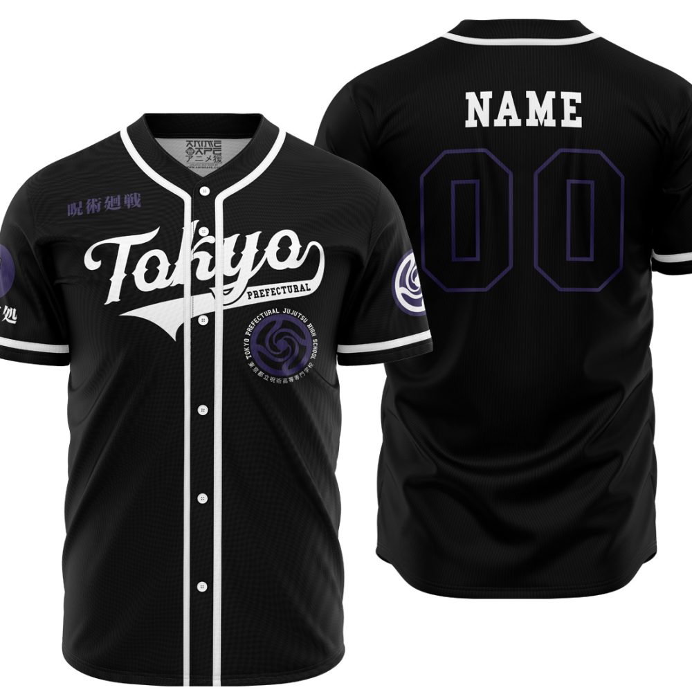 Personalized Tokyo Prefectural Gojo JK AOP Baseball Jersey MAIN Mockup - Anime Jersey Shop