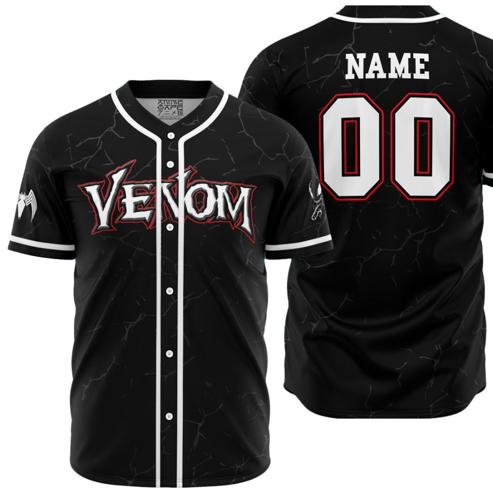 Personalized Venom Marvel AOP Baseball Jersey MAIN Mockup - Anime Jersey Shop