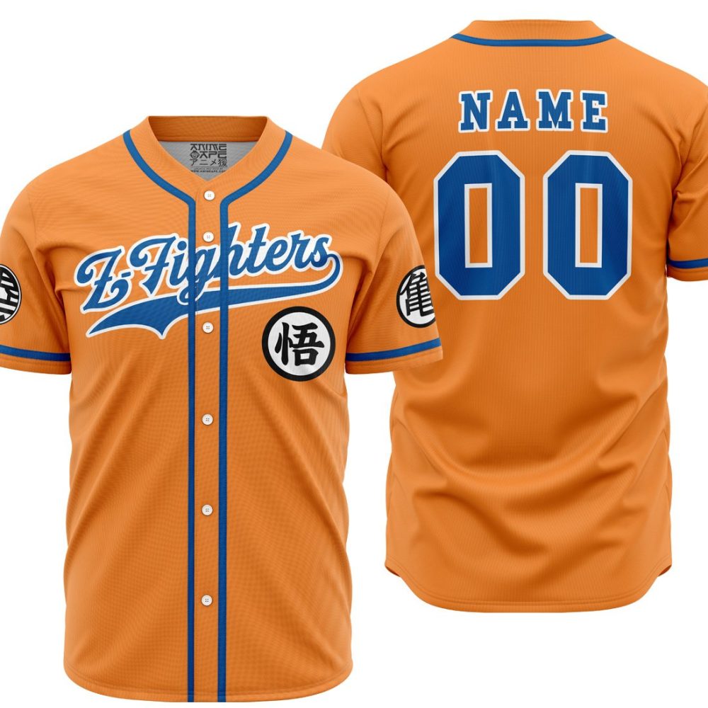 Personalized Z Fighters Goku Dragon Ball Z AOP Baseball Jersey MAIN Mockup 2 - Anime Jersey Shop