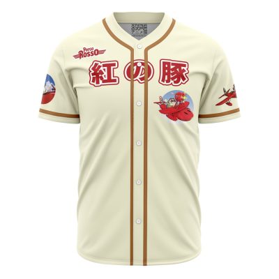 Porco Rosso SG AOP Baseball Jersey FRONT Mockup - Anime Jersey Shop