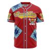 Straw Hats Luffy V2 One Piece AOP Baseball Jersey FRONT Mockup - Anime Jersey Shop