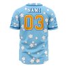 Straw Hats Nami One Piece AOP Baseball Jersey BACK Mockup - Anime Jersey Shop