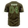 Straw Hats Usopp One Piece AOP Baseball Jersey BACK Mockup - Anime Jersey Shop