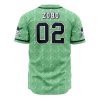 Straw Hats Zoro One Piece AOP Baseball Jersey BACK Mockup - Anime Jersey Shop