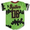 Team Junikizuki Gyutaro Demon Slayer MLB Shirt Mockup 2 - Anime Jersey Shop