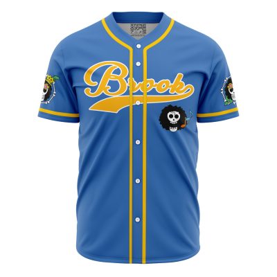 Trippy Hippie Trip Brook One Piece AOP Baseball Jersey FRONT Mockup - Anime Jersey Shop