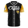 Whore Island Ocelots V3 Archer AOP Baseball Jersey AOP Baseball Jersey FRONT Mockup - Anime Jersey Shop