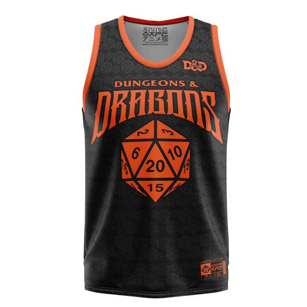 Dungeons Dragons Basketball Jersey FRONT mockup - Anime Jersey Shop